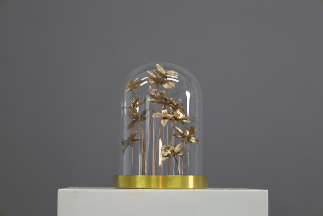 棕橘黄 · 仿真花艺,20 × 27 cm