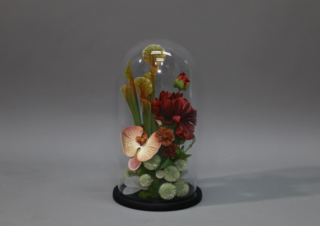 棕橘黄 · 仿真花艺,33 × 20 × 35 cm