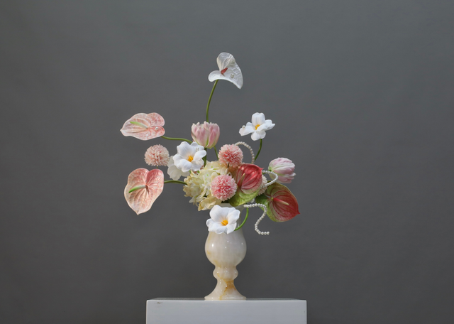 粉紫色 · 仿真花艺,45 × 38 × 70 cm