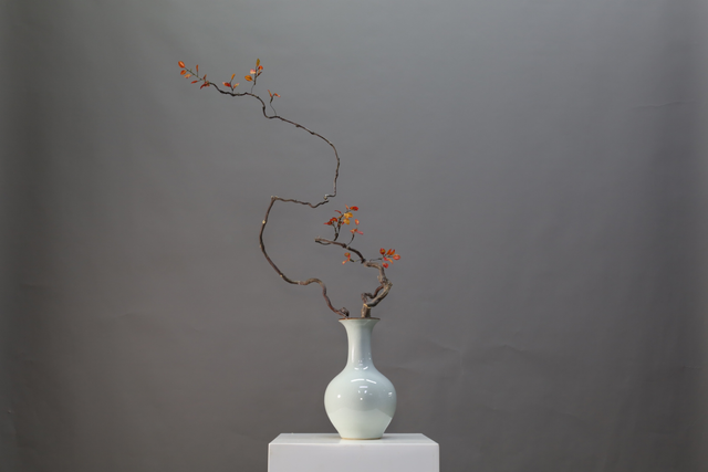 棕橘黄 · 仿真花艺,58 × 25 × 108 cm