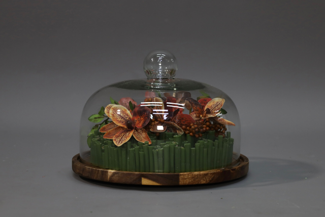 棕橘黄 · 仿真花艺,25 × 18 cm