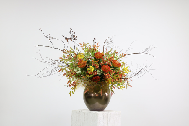 大堂花 · 仿真花艺,150 × 70 × 100 cm