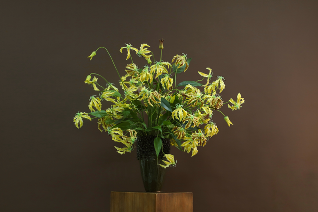 棕橘香槟黄色 · 仿真花艺,100 × 63 × 90 cm