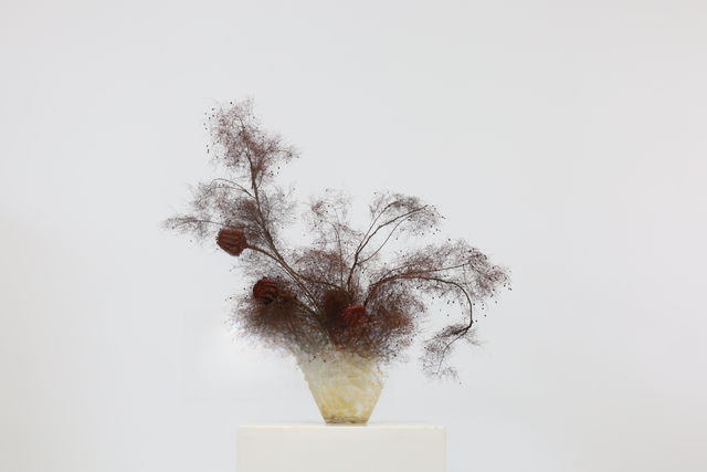 棕橘黄 · 仿真花艺,70 × 40 × 66 cm