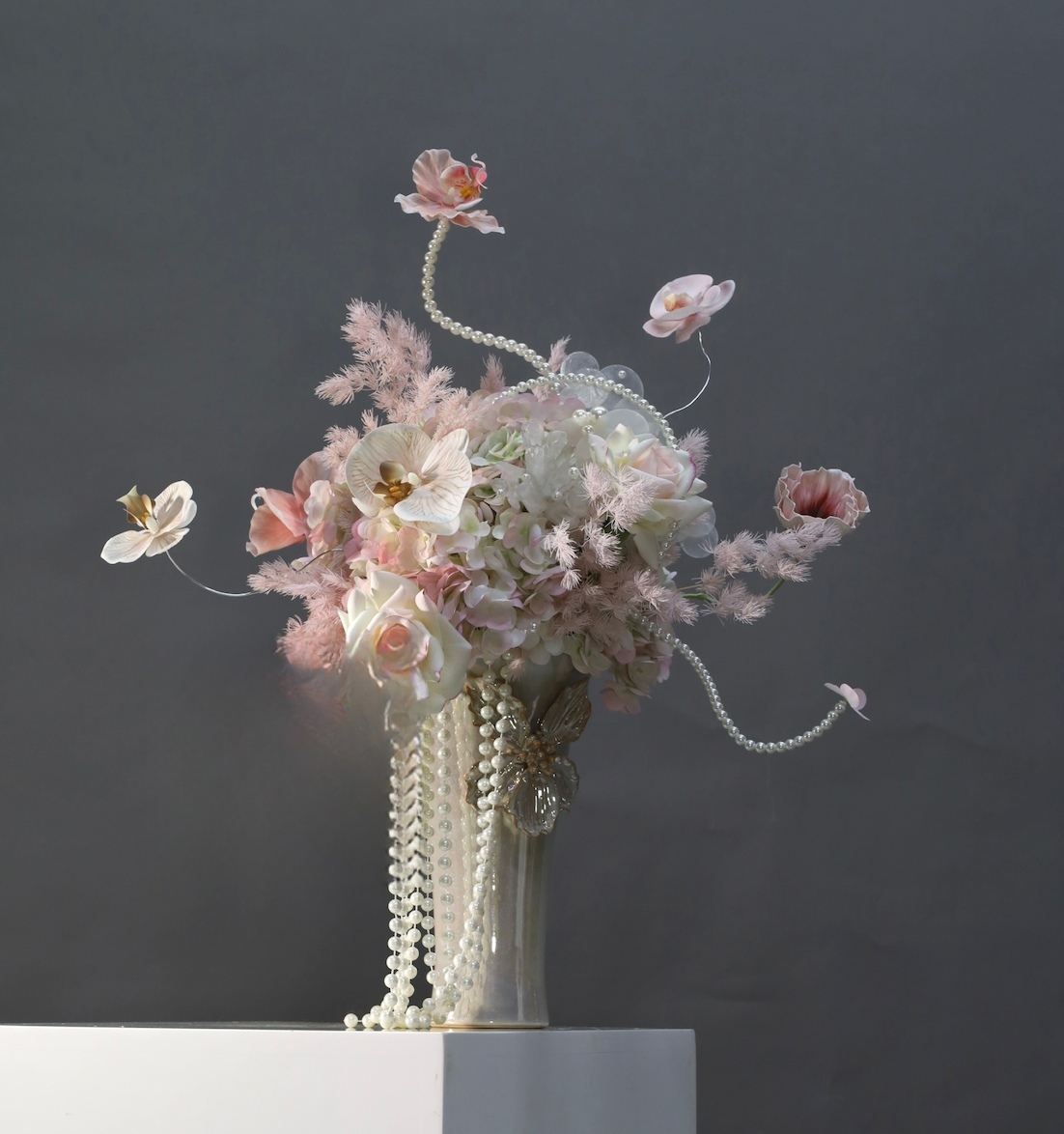 粉紫色 · 仿真花艺,48 × 53 × 67 cm