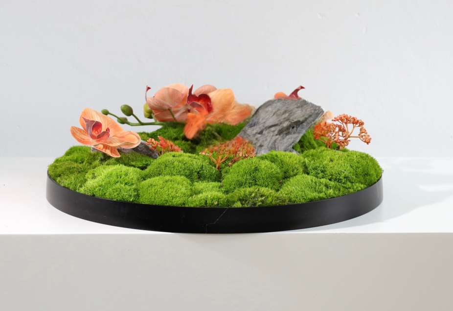 餐桌花 · 仿真花艺,40 × 40 × 11.5 cm