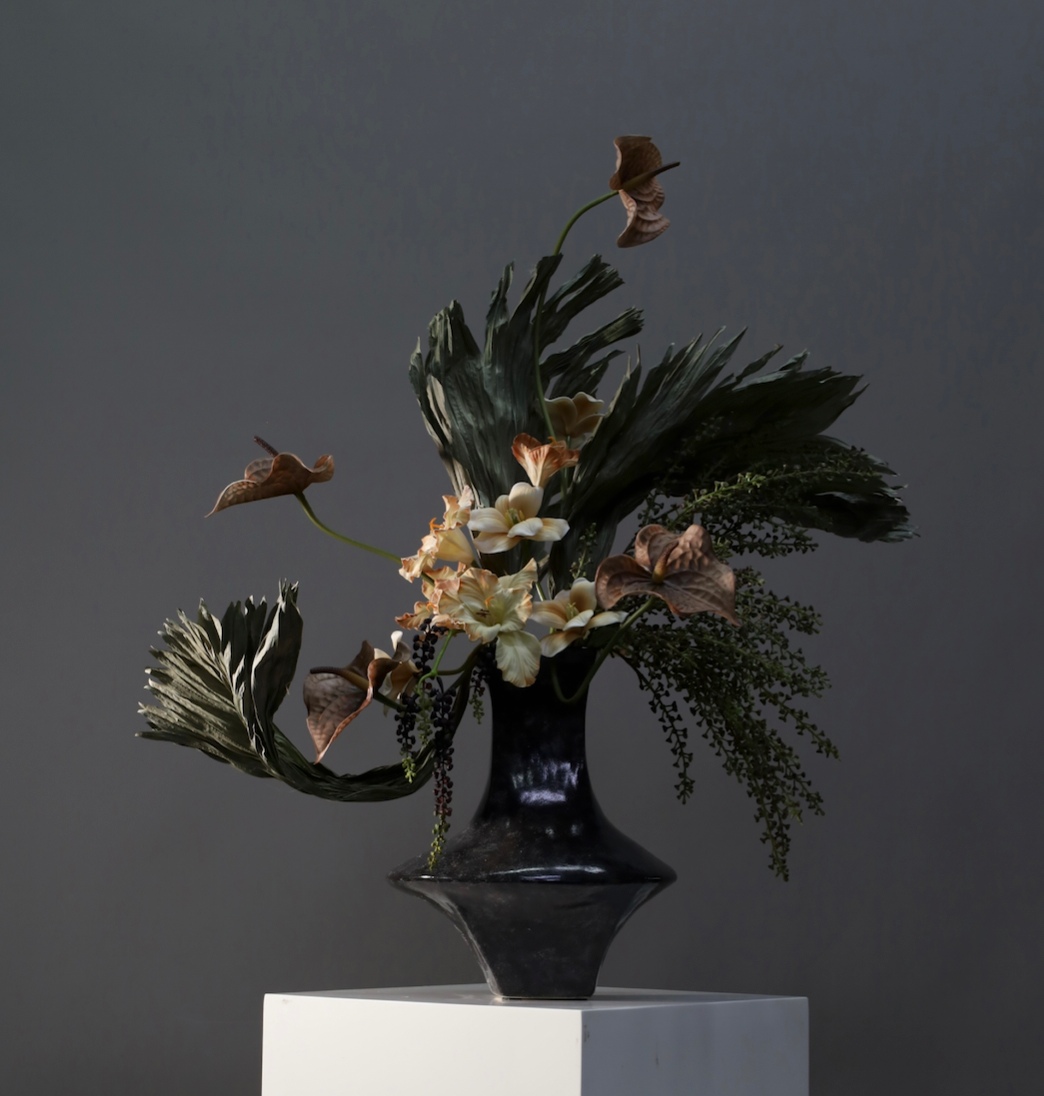 棕橘香槟黄色 · 仿真花艺,80 × 40 × 90 cm