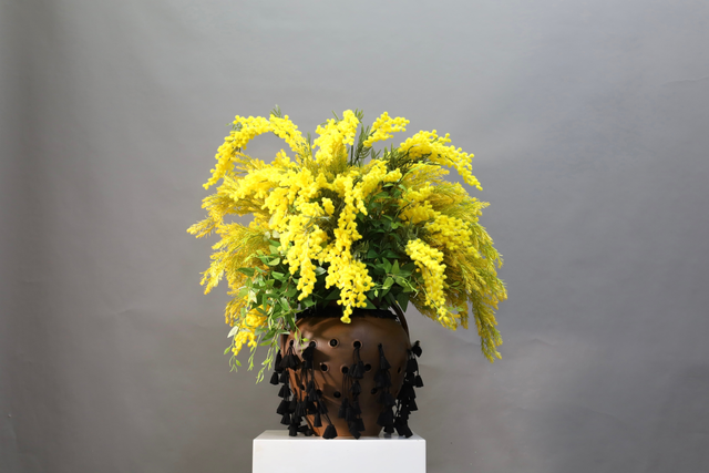 棕橘黄 · 仿真花艺,70 × 73 × 85 cm