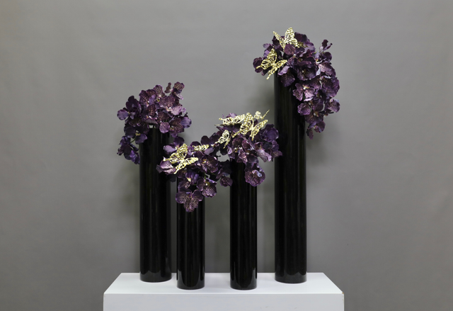 粉紫色 · 仿真花艺,35 × 39 × 92 cm