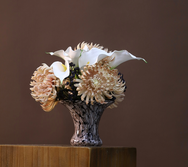 棕橘香槟黄色 · 仿真花艺,30 × 28 × 33 cm