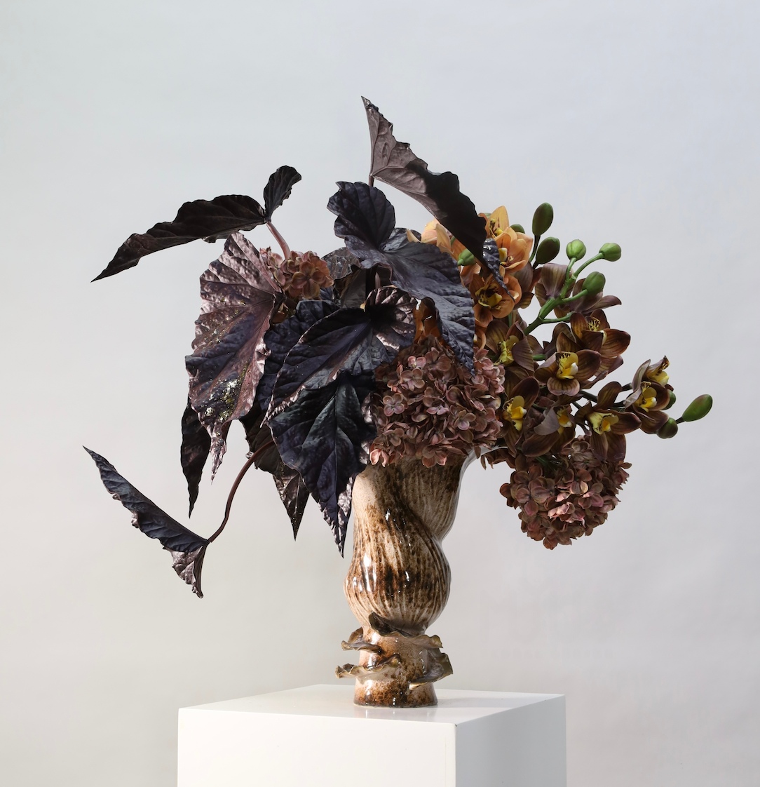 棕橘香槟黄色 · 仿真花艺,76 × 50 × 85 cm