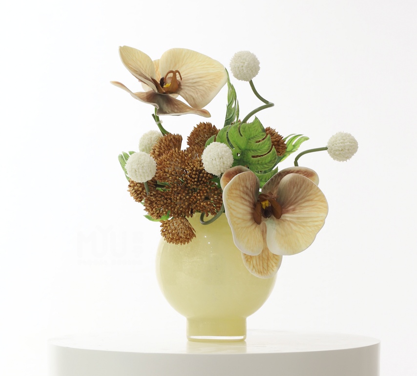 棕橘香槟黄色 · 仿真花艺 · 图片编号 MY-B3-0431