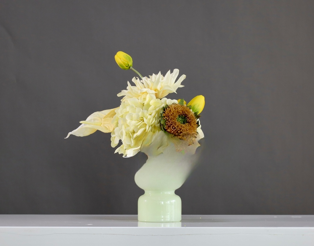 棕橘黄 · 仿真花艺,30 × 18 × 36 cm