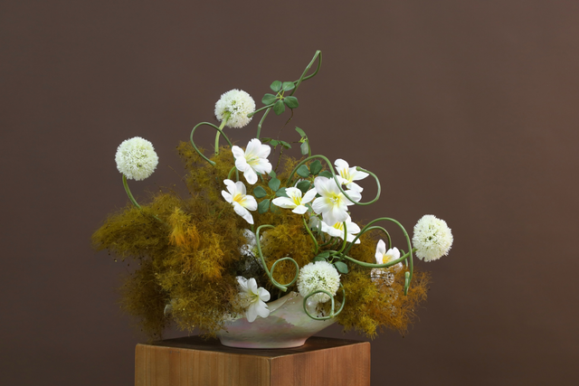 棕橘香槟黄色 · 仿真花艺,70 × 55 × 60 cm