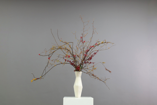棕橘黄 · 仿真花艺,120 × 45 × 125 cm