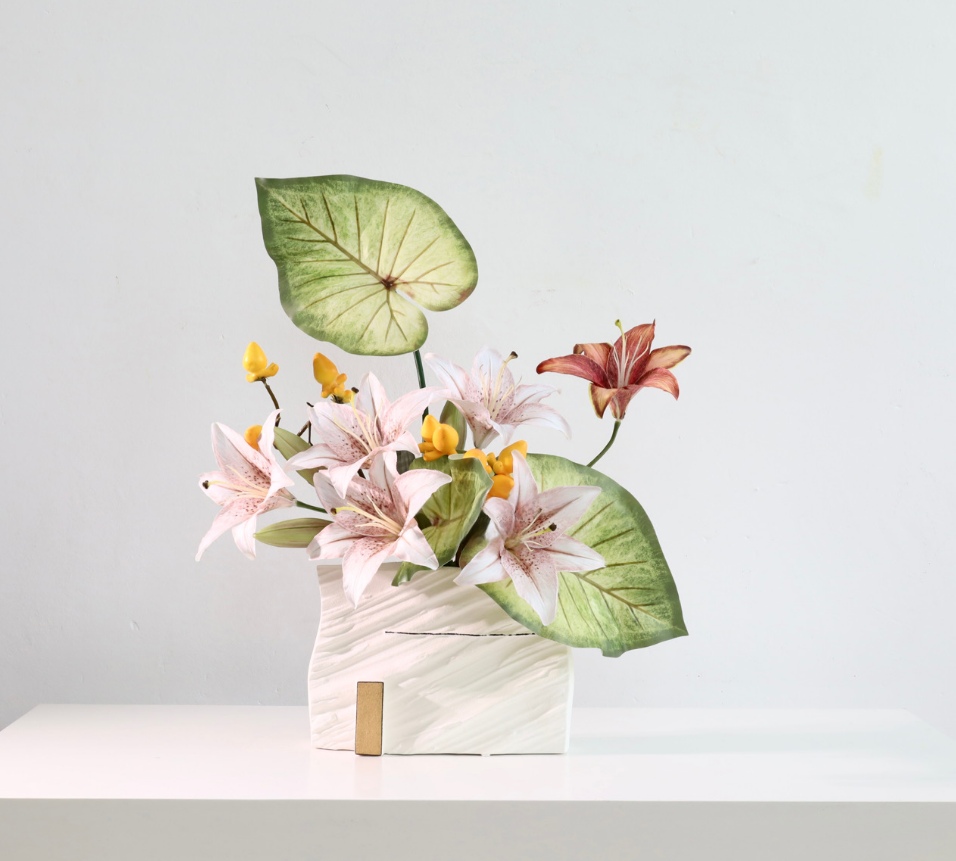 粉紫色 · 仿真花艺,52 × 35 × 60 cm