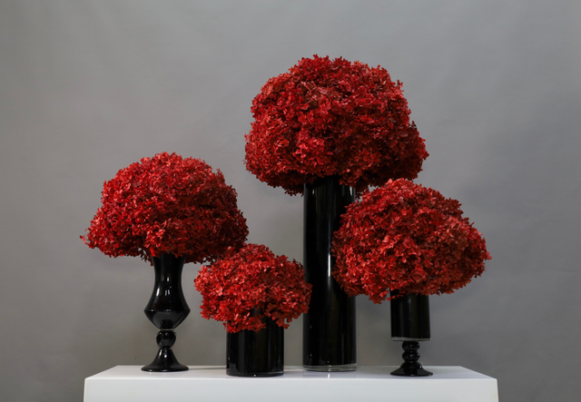 大堂花 · 仿真花艺，42*38*60
29*30*35
51*48*88
37*40*52 cm