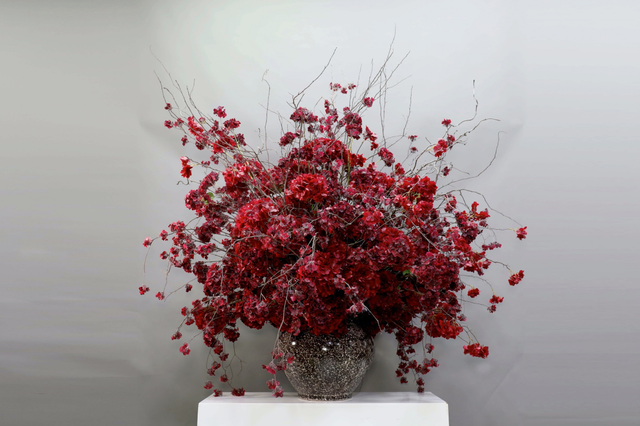 大堂花 · 仿真花艺,160 × 150 × 160 cm