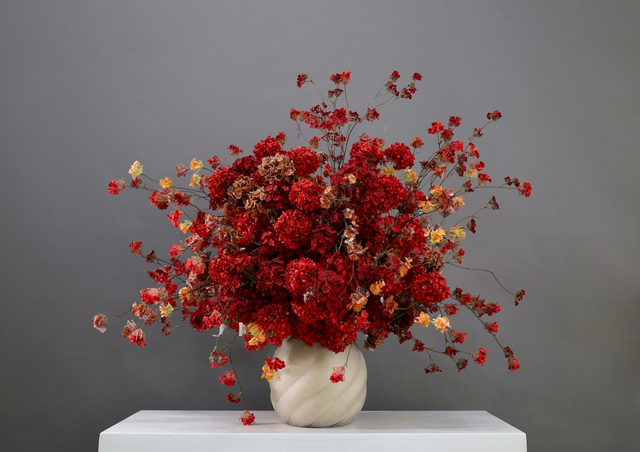 大堂花 · 仿真花艺,120 × 80 × 95 cm