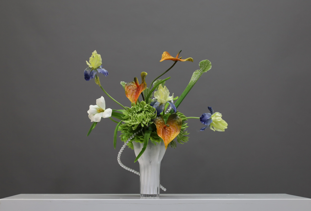 棕橘黄 · 仿真花艺，50 × 25 × 53 cm