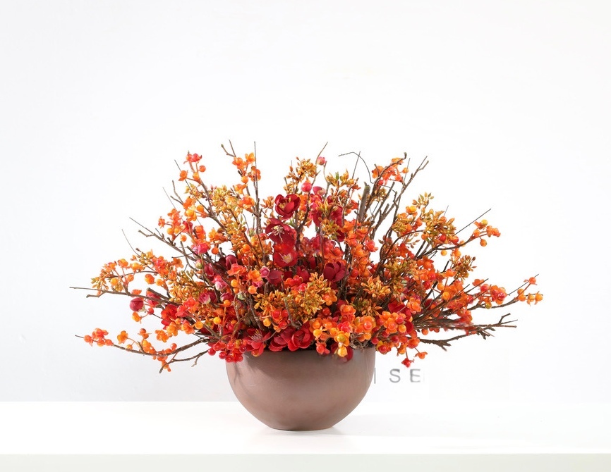 棕橘黄 · 仿真花艺,45 × 45 × 25.5 cm