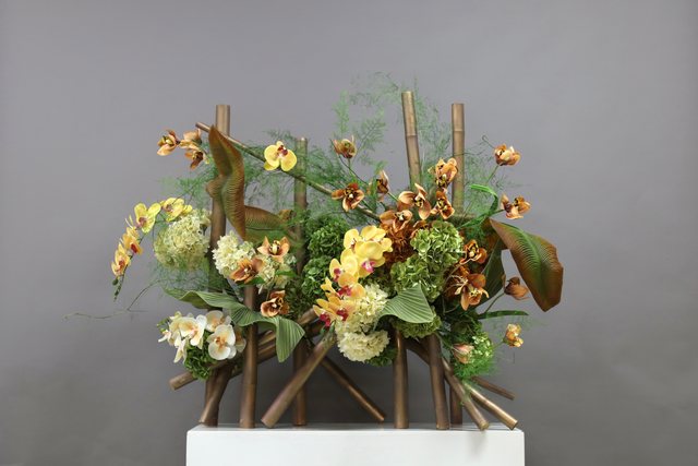 大堂花 · 仿真花艺,135 × 60 × 100 cm