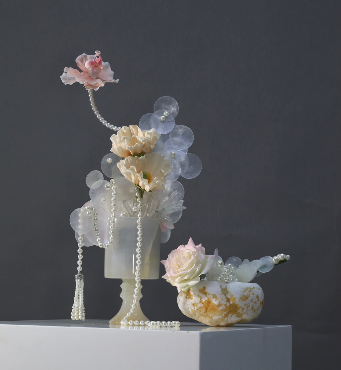粉紫色 · 仿真花艺,21 × 16 × 45 cm