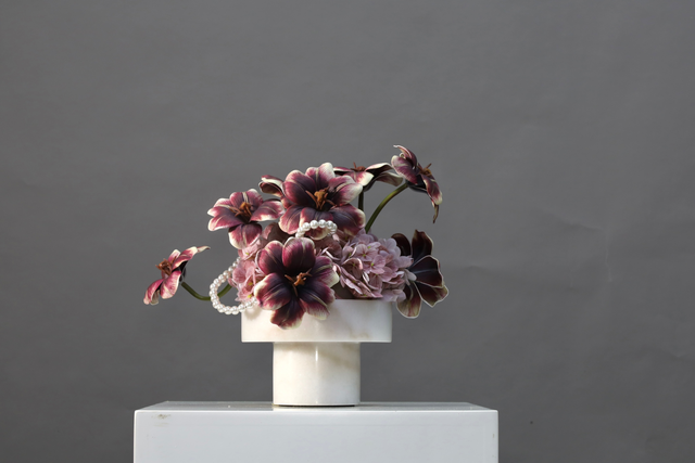 粉紫色 · 仿真花艺,38 × 29 × 32 cm